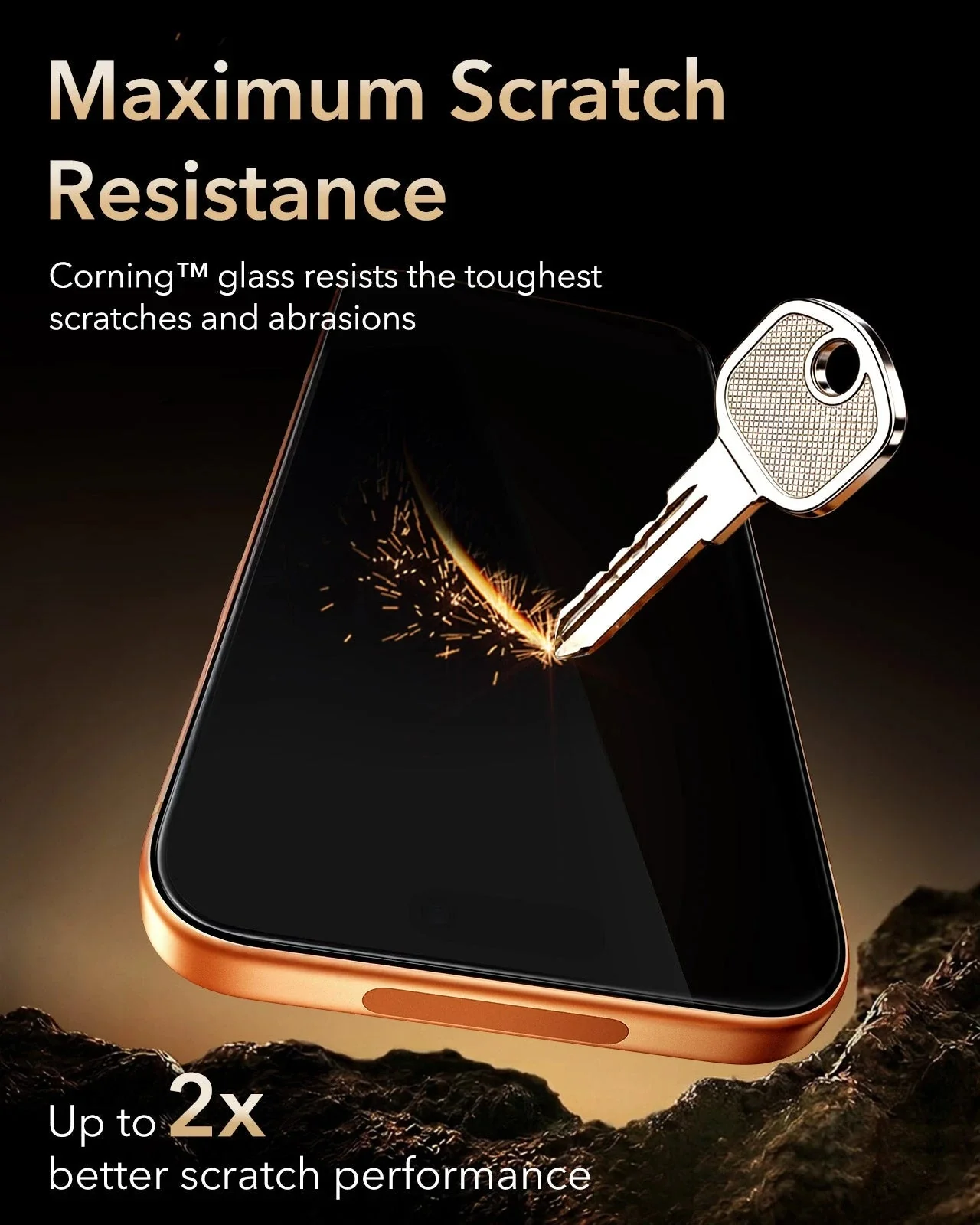 iPhone 17 Pro Max Bundle ArmoriteĀ® Pro Privacy Screen Protector and Camera Lens Protector (Full Coverage) - Orange - Image 6