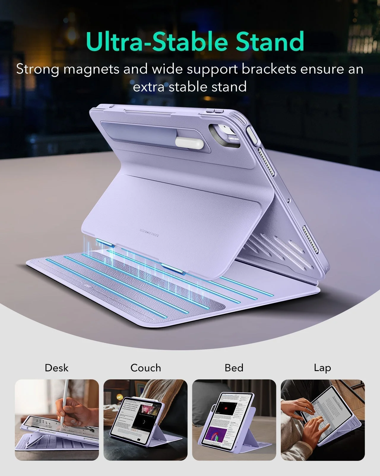 iPad Air 11" (M3) 2025 Bundle Shift Magnetic Case & ArmoriteĀ® Protection - Light Purple - Image 5