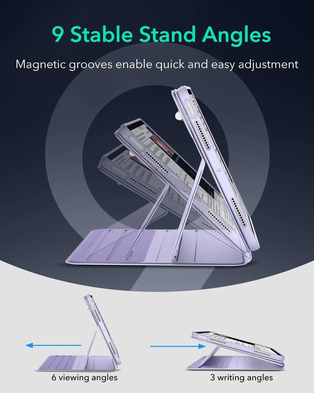 iPad Air 11" (M4) 2026 Bundle Shift Magnetic Case, Papel-Feel Magnetic & ArmoriteĀ® Protection - Light Purple - Image 7