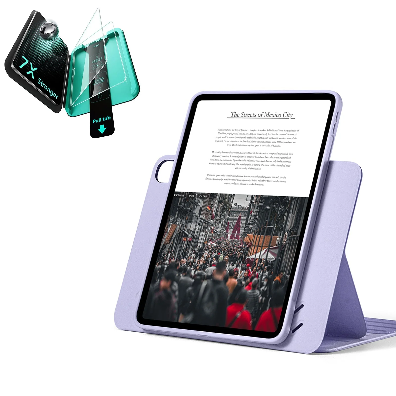 iPad Air 11" (M4) 2026 Bundle Shift Magnetic Case & ArmoriteĀ® Protection - Light Purple
