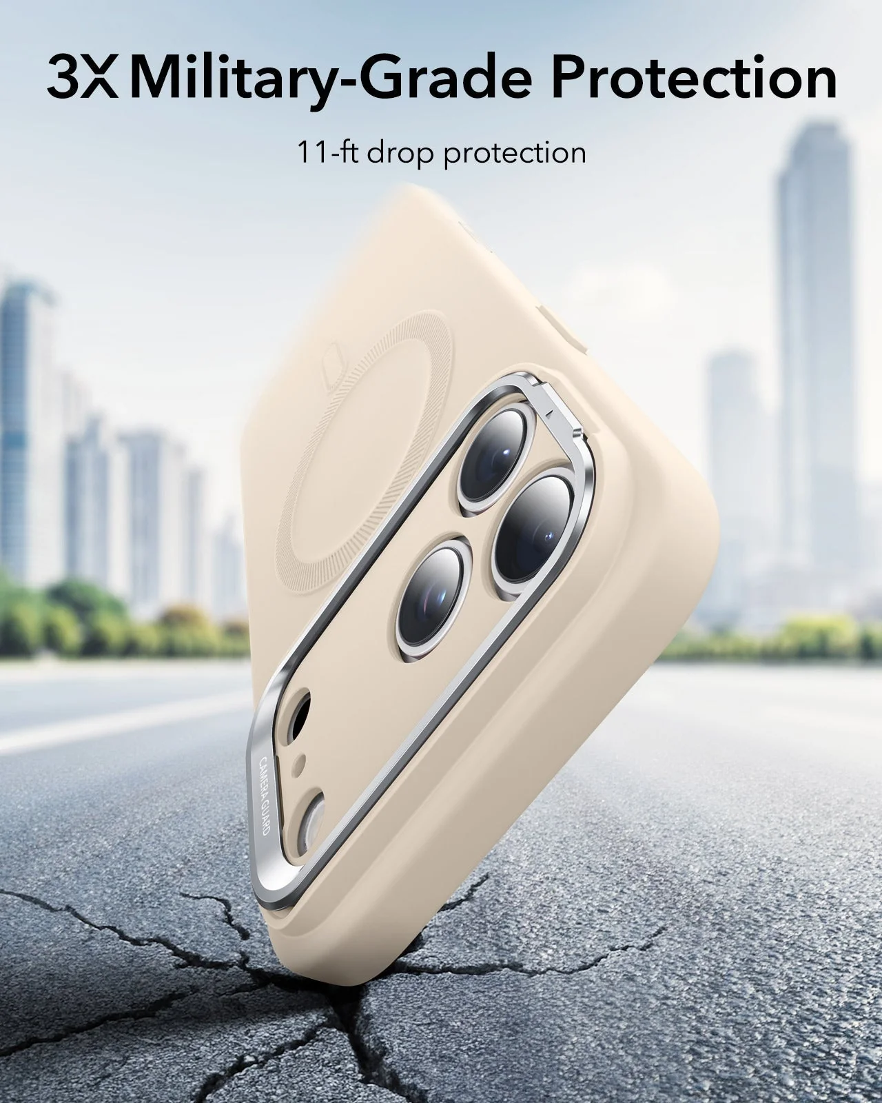 iPhone 17 Pro Cloud Soft Magnetic Case (Camera Control, Stash Stand) Armorite Privacy Protection Bundle - Light Tan - Image 5