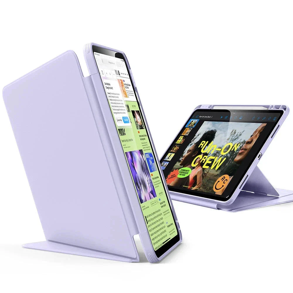 iPad Air 13" (M2) 2024 Bundle Flip Magnetic Case with Geo Digital Pencil- Light Purple - Image 3