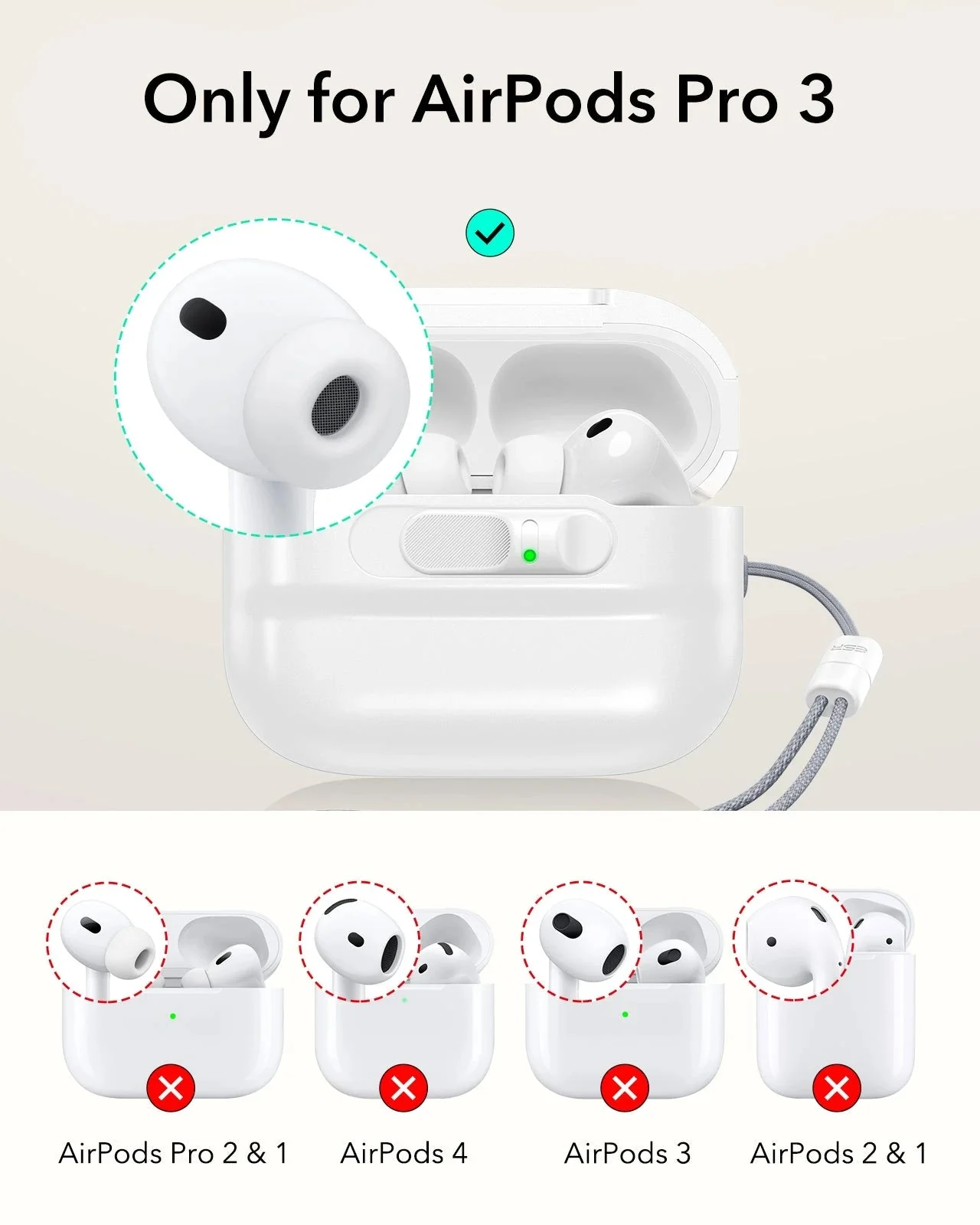 AirPods Pro 3 Dual Style Security Lock Bundle - Black & White - Image 12