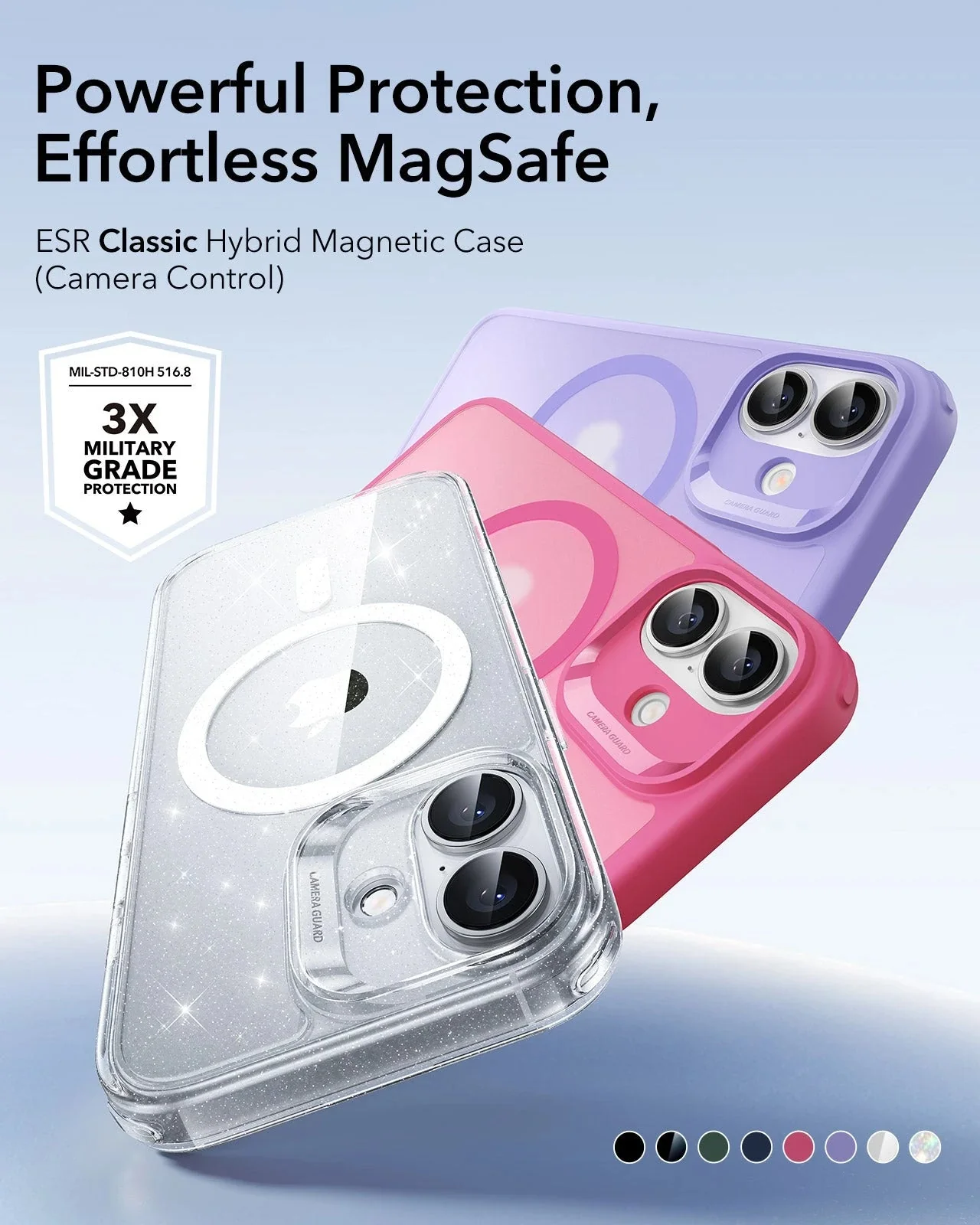 iPhone 17 Classic Hybrid Magnetic Case (Camera Control) - Frosted Pink - Image 2