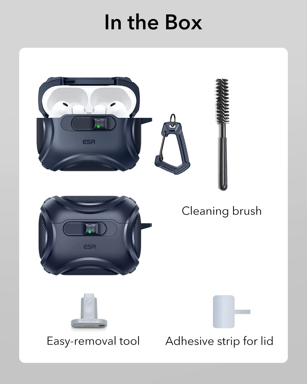 AirPods Pro 3 Dual Style Security Lock Bundle - Navy Blue & Black - Image 11