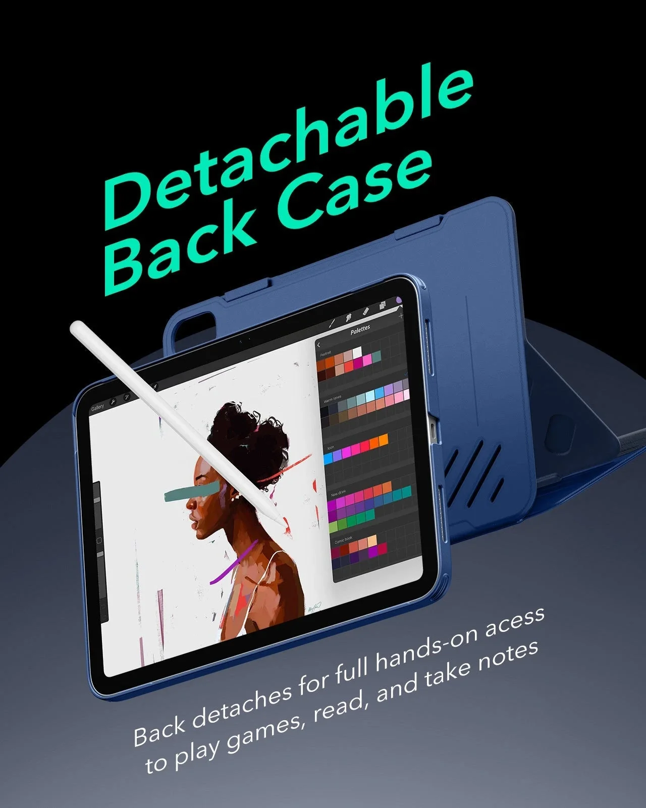 iPad 11" (A16) 2025 Bundle Shift Magnetic Case & Armorite® Protection - Navy Blue - Image 6