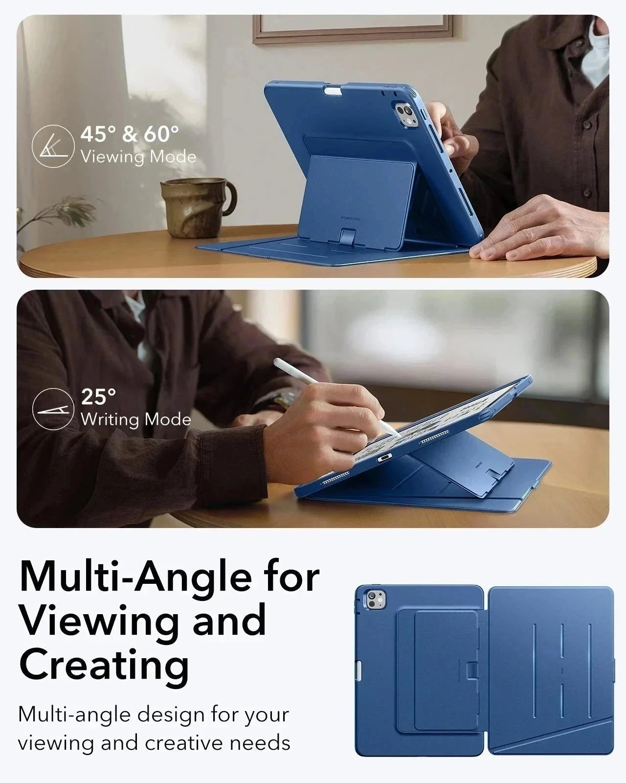 iPad Pro 11″ (2024) Flip Magnetic Case with Pencil Bundle - Navy Blue - Image 3