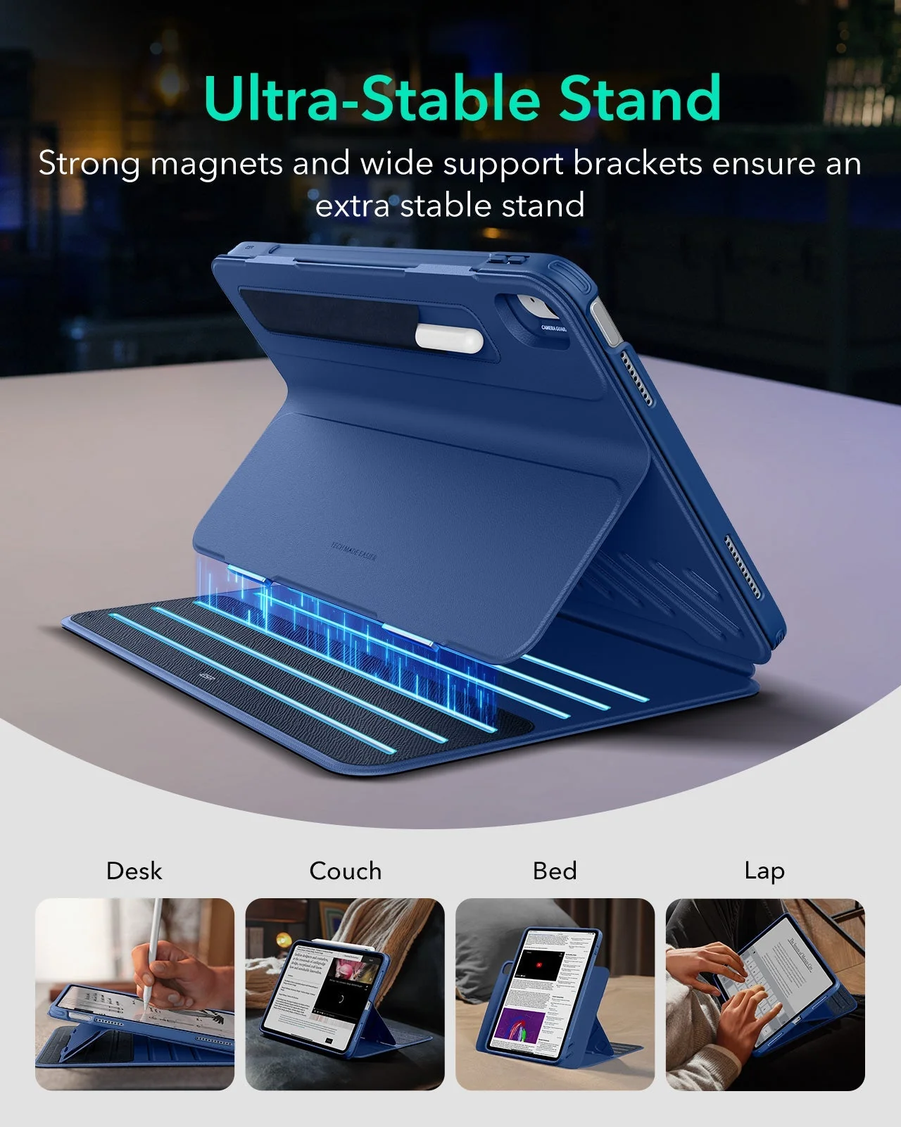 iPad 11" (A16) 2025 Bundle Shift Magnetic Case & Armorite® Paper-Feel Protection - Navy Blue - Image 4
