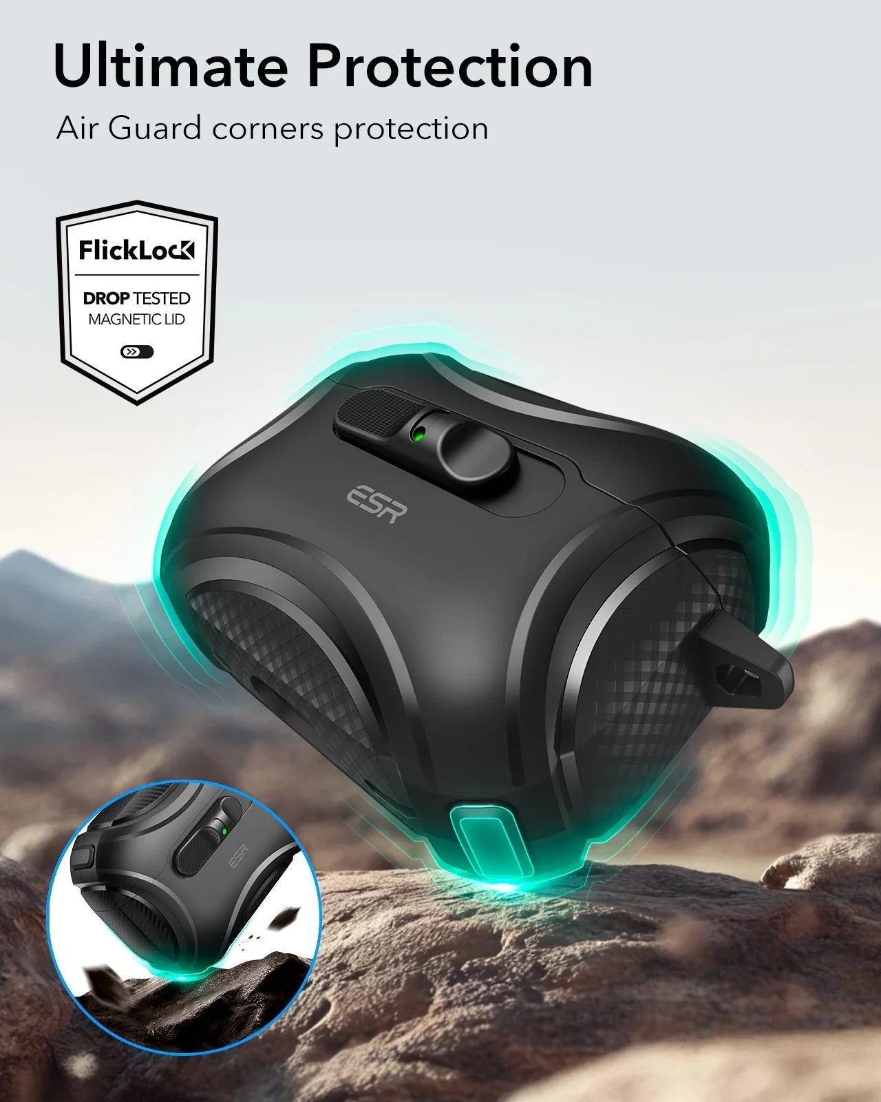 25W CryoBoost Foldable 3-in-1 Magnetic Charger and AirPods Pro 3 Cyber FlickLock Case Bundle– US Plug-Black&Orange - Image 17