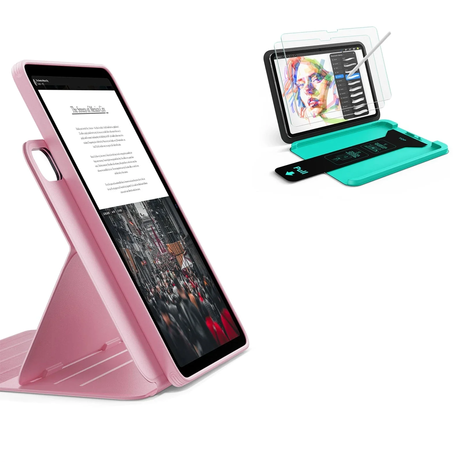 iPad Air 11" (M4) 2026 Bundle Shift Magnetic Case & Armorite® Paper-Feel Protection - Pink