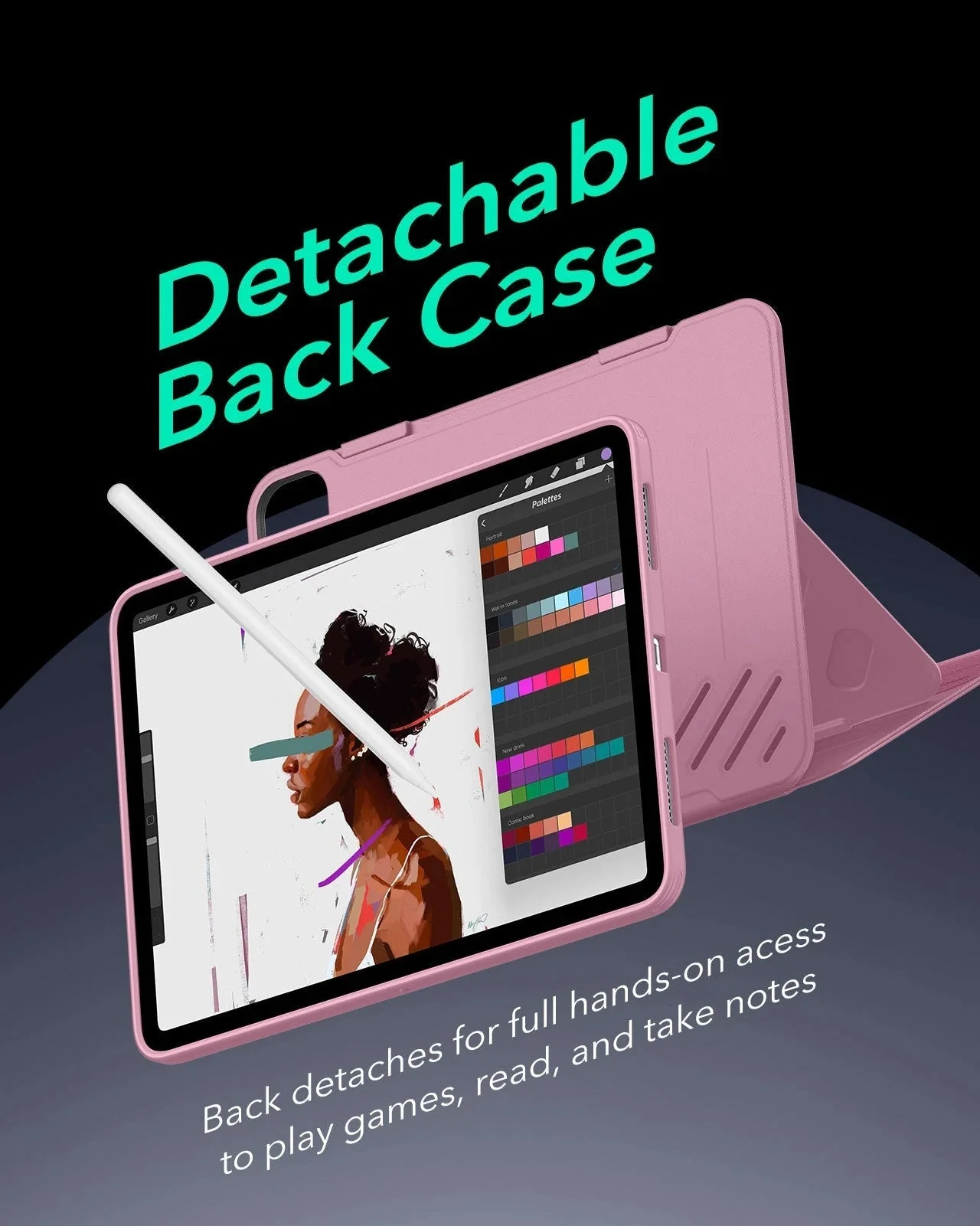 iPad Pro 13" (2025) Bundle Shift Magnetic Case & Armorite® Paper-Feel Protection - Pink - Image 6