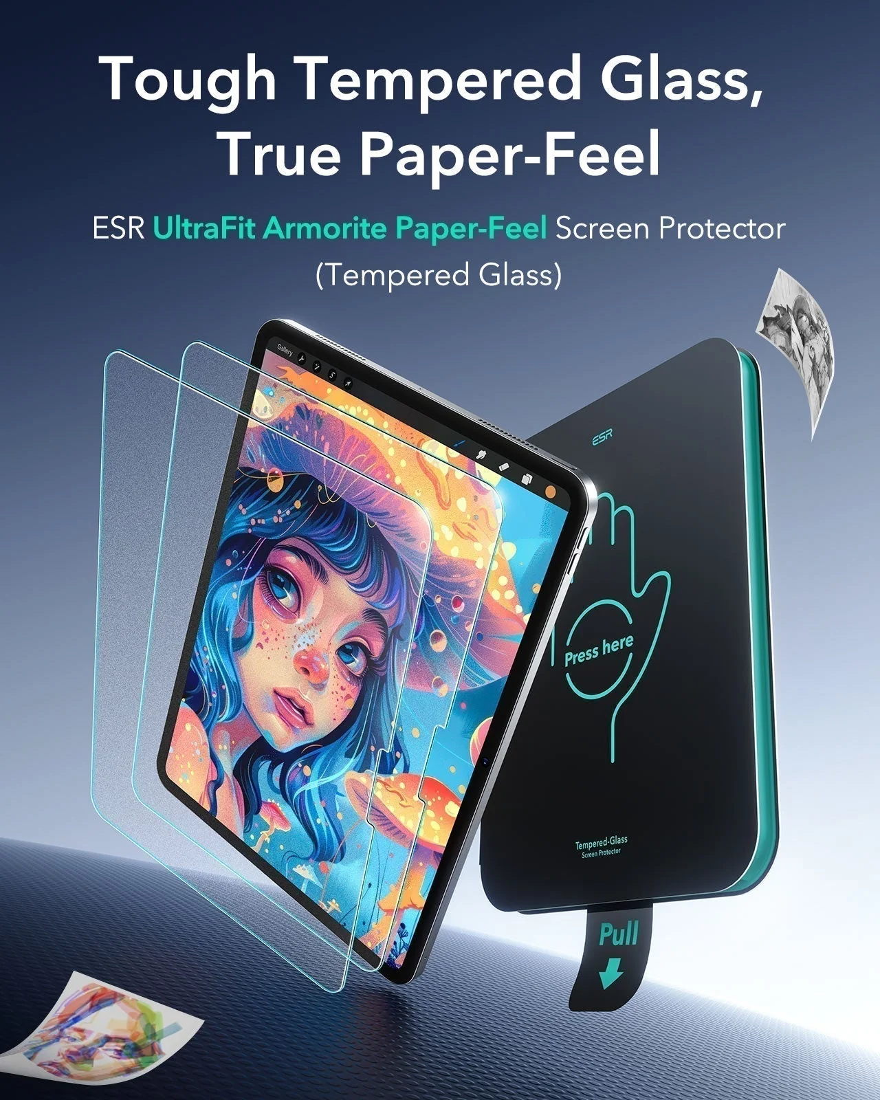 iPad Pro 13" (2025) Bundle Shift Magnetic Case & Armorite® Paper-Feel Protection - Pink - Image 9
