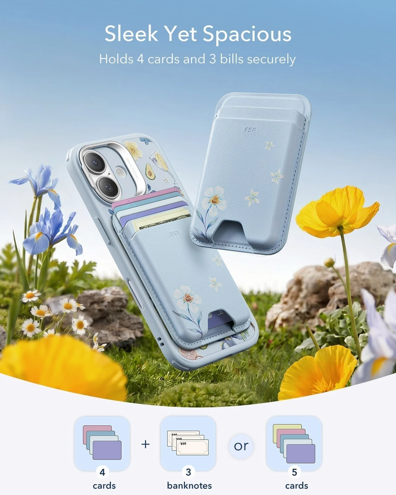 iPhone 17 Pro Bundle Classic Hybrid Magnetic Case (Camera Control, Stash Stand) & Classic Magnetic Wallet - Tropical Paradise - Image 5