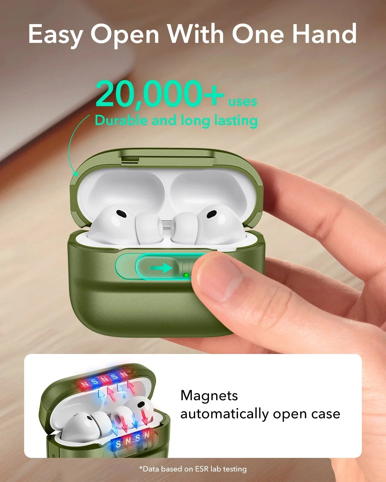 AirPods Pro 3 Pulse FlickLock Magnetic Case - Green - Image 5
