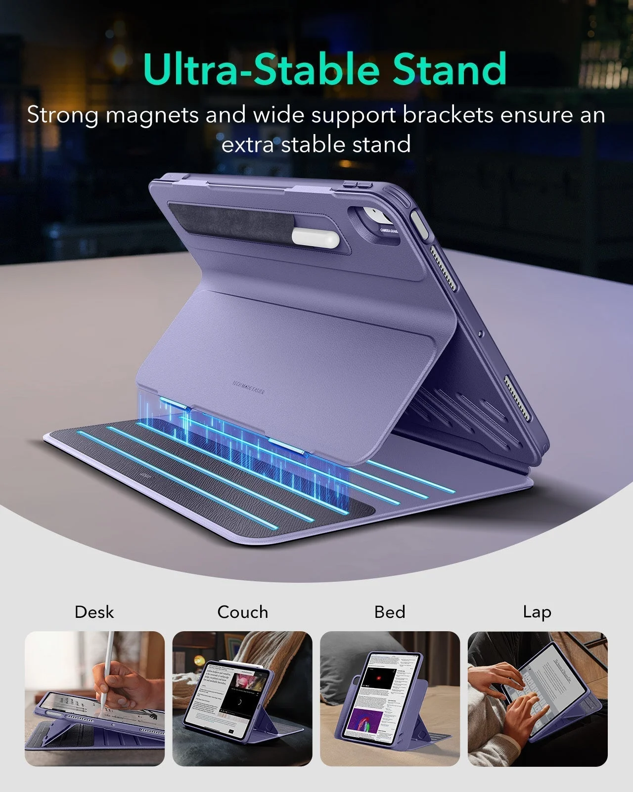 iPad Air 11" (M4) 2026 Bundle Shift Magnetic Case & Armorite® Paper-Feel Protection - Purple - Image 4