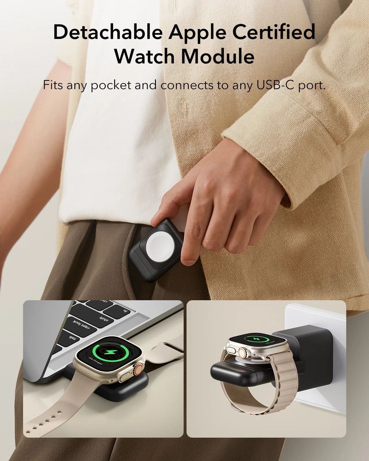 15W 3-in-1 Travel Wireless Charging Set (Bag Included) - White - UK Plug - Image 5