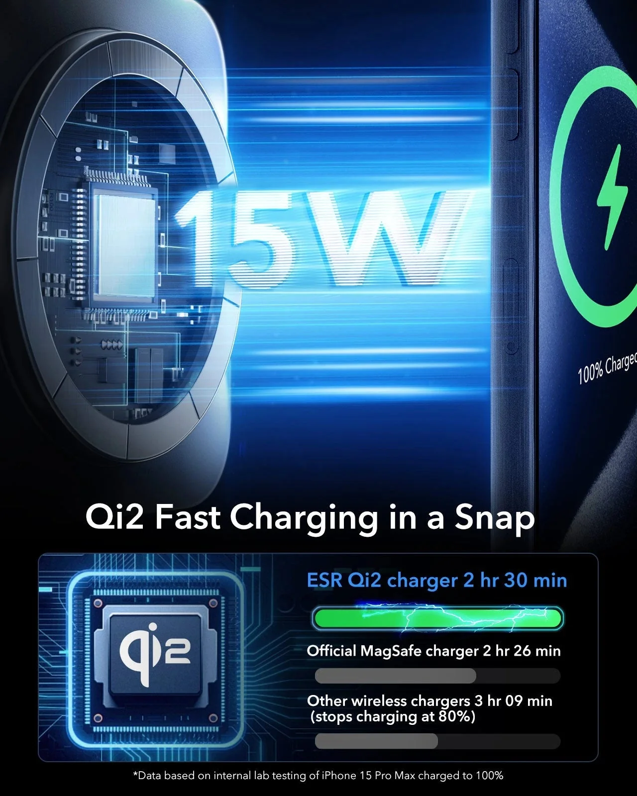 Qi2 3-in-1 Watch Wireless Charging Set (HaloLock) - Grey - US PLUG - Image 6