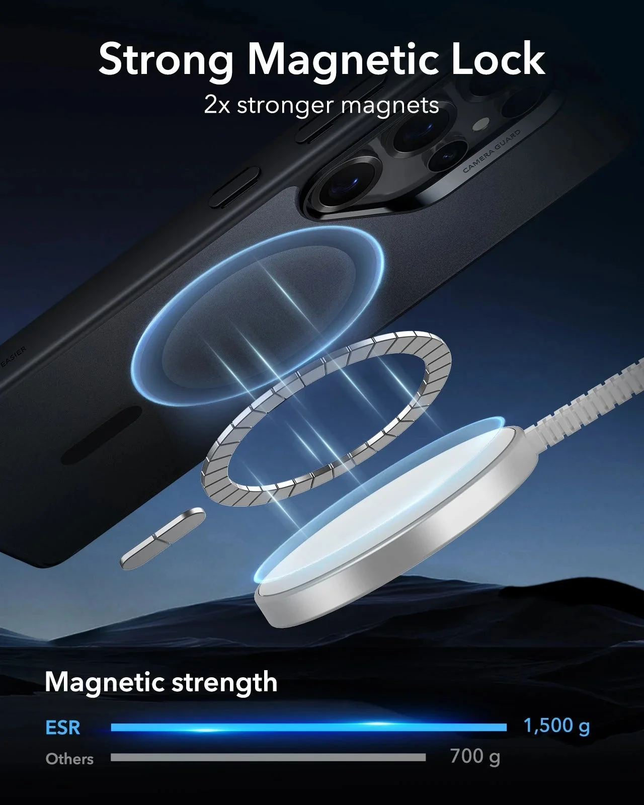 Galaxy S25 Ultra HaloLock Classic Hybrid Case - Frosted Black - Image 3
