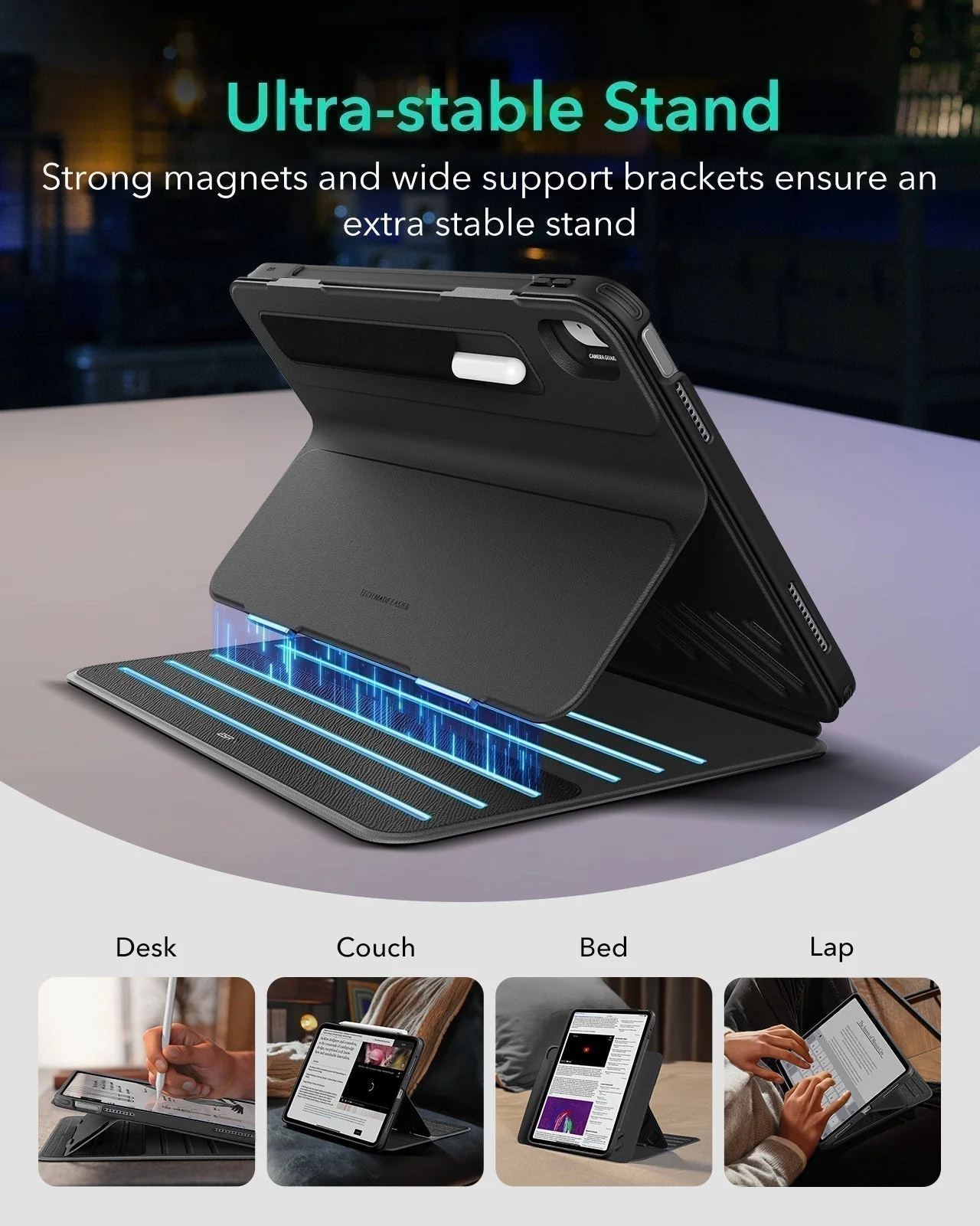 iPad 10th Gen Bundle Shift Magnetic Case with Geo Digital Pencil - Purple - Image 4
