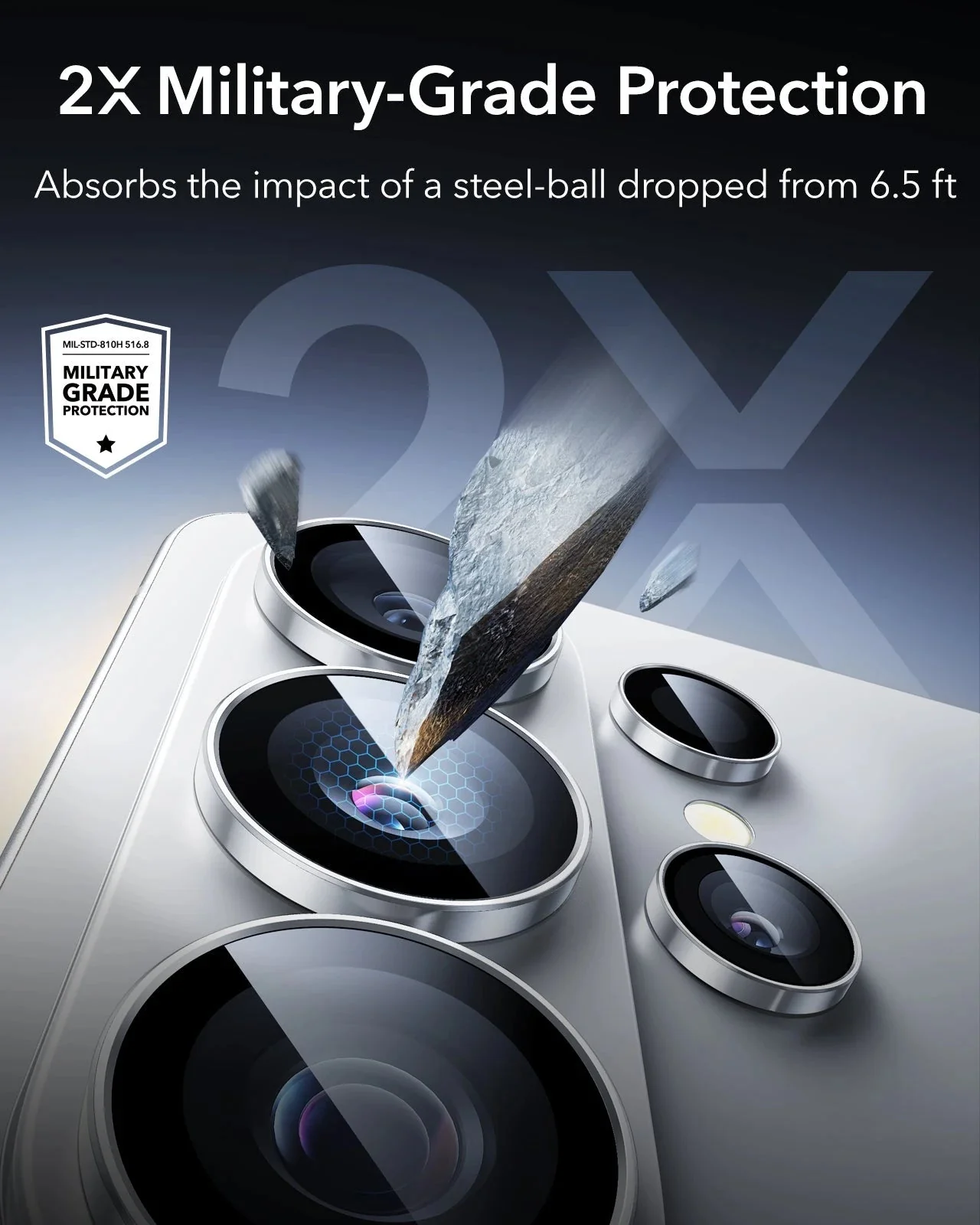 Galaxy S26 Ultra ArmoriteĀ® Camera Lens Protector - Silver - Image 5