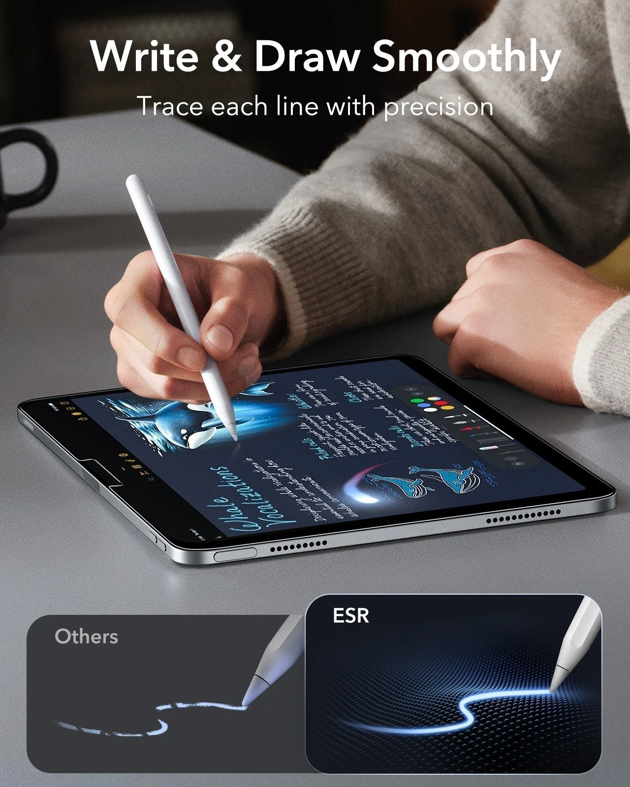 iPad Air 11" (M4) 2026 Bundle Flip Magnetic Case with Pencil Holder & Armorite® Paper-Feel Protection - Sky Blue - Image 12