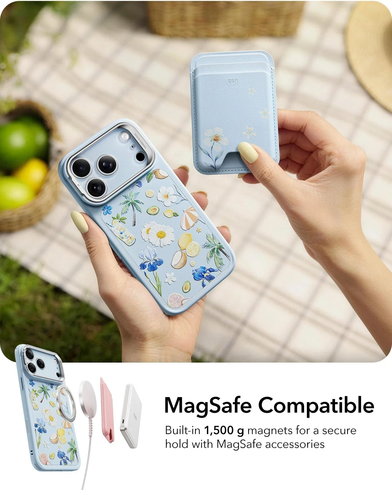 iPhone 17 Pro Bundle Classic Hybrid Magnetic Case (Camera Control, Stash Stand) and Armorite Screen Protector - Tropical Paradise - Image 5