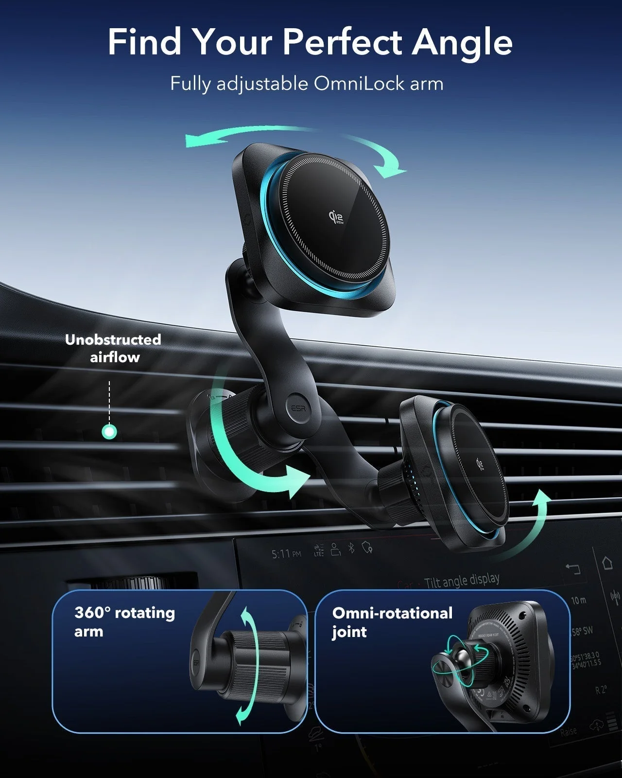 25W CryoBoost 3-in-1 Magnetic Charger (Qi2) and Car Charger (Air Vent) Bundle - US Plug–White - Image 15